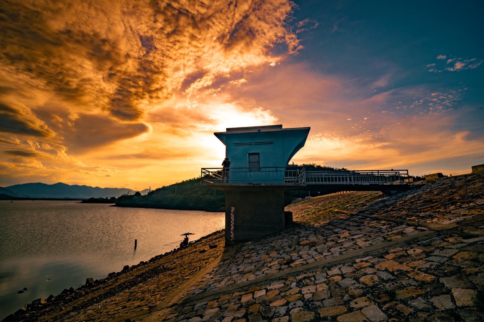 A Pier on a fancy orange sunset